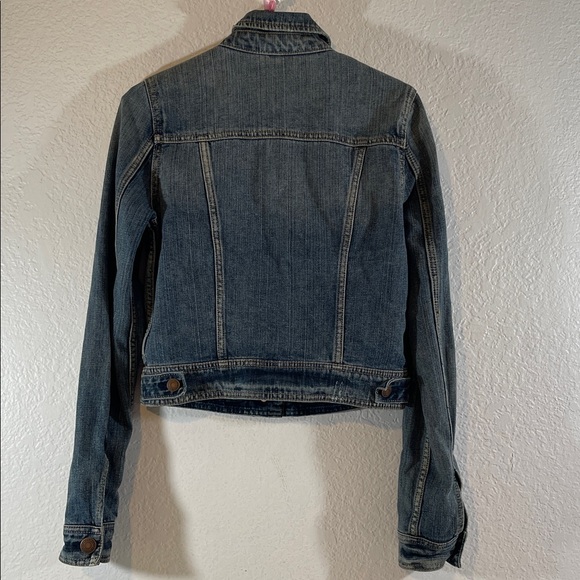 American Eagle Womens Vintage Soft Denim Cropped Distressed Jacket Size Small - Picture 3 of 7